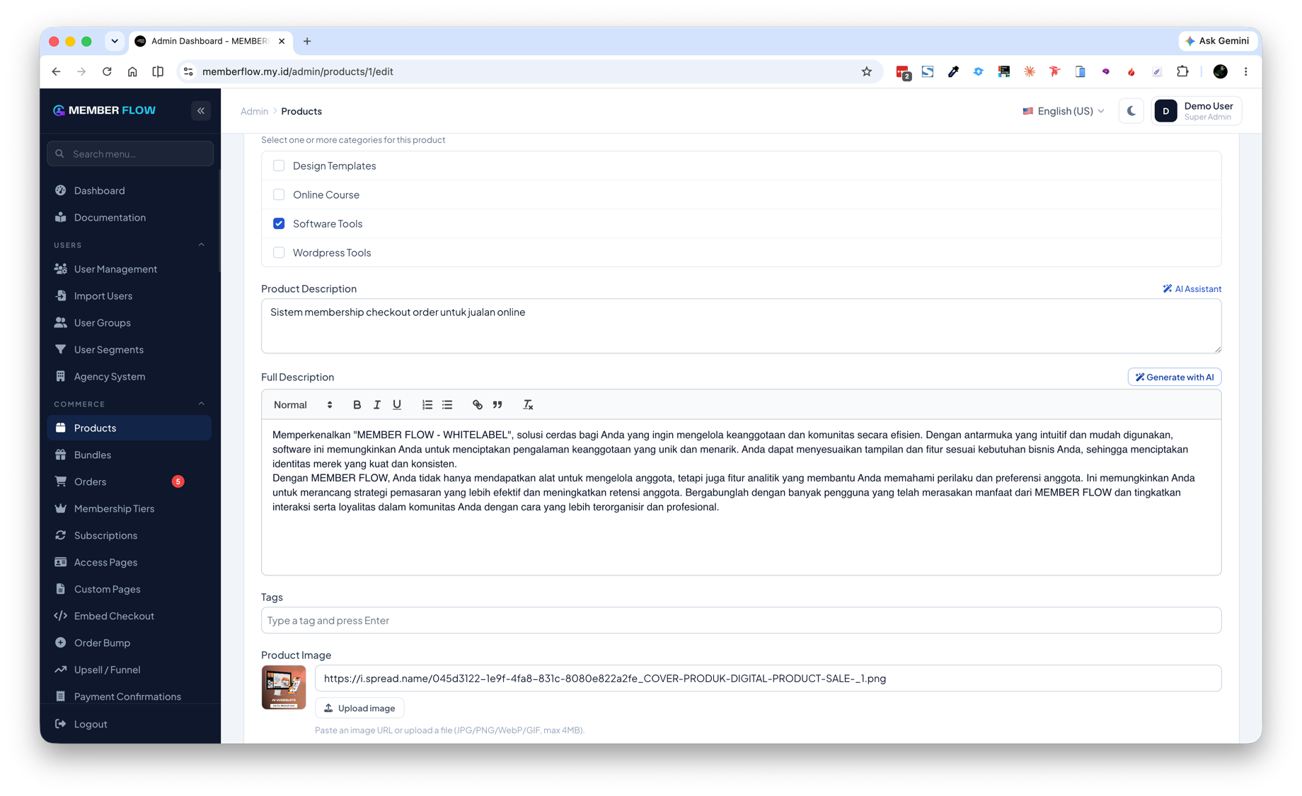 Generate Deskripsi Produk