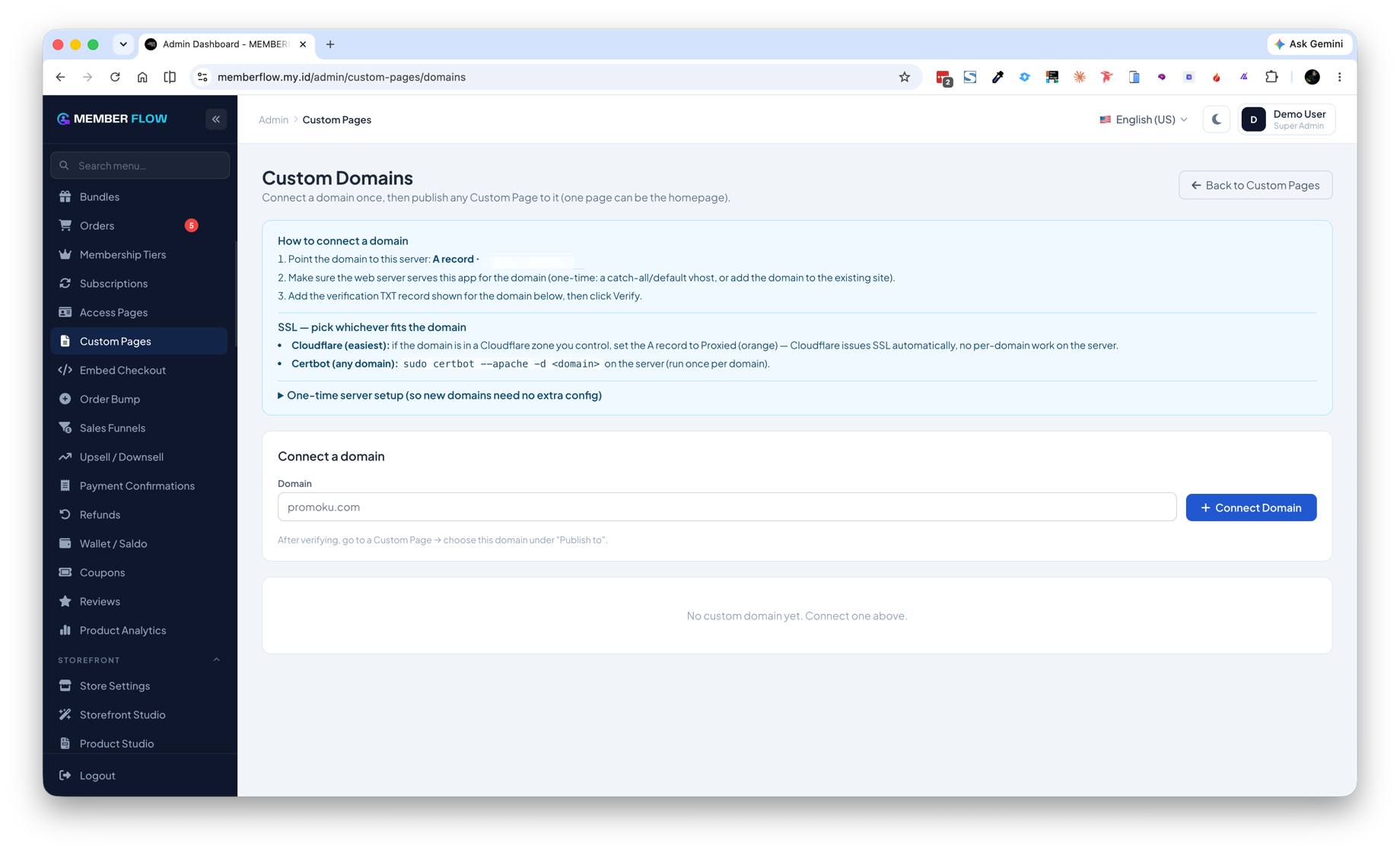 Custom Domain Halaman