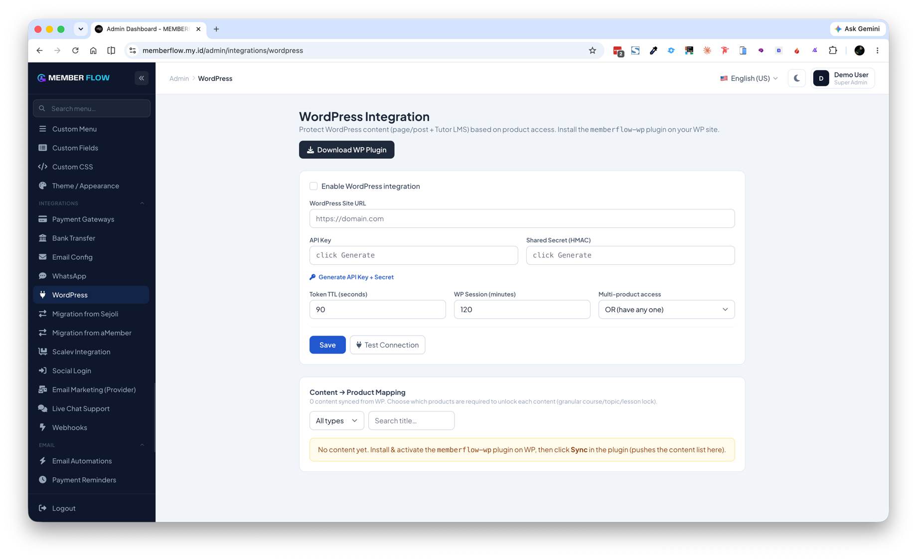 Integrasi WordPress