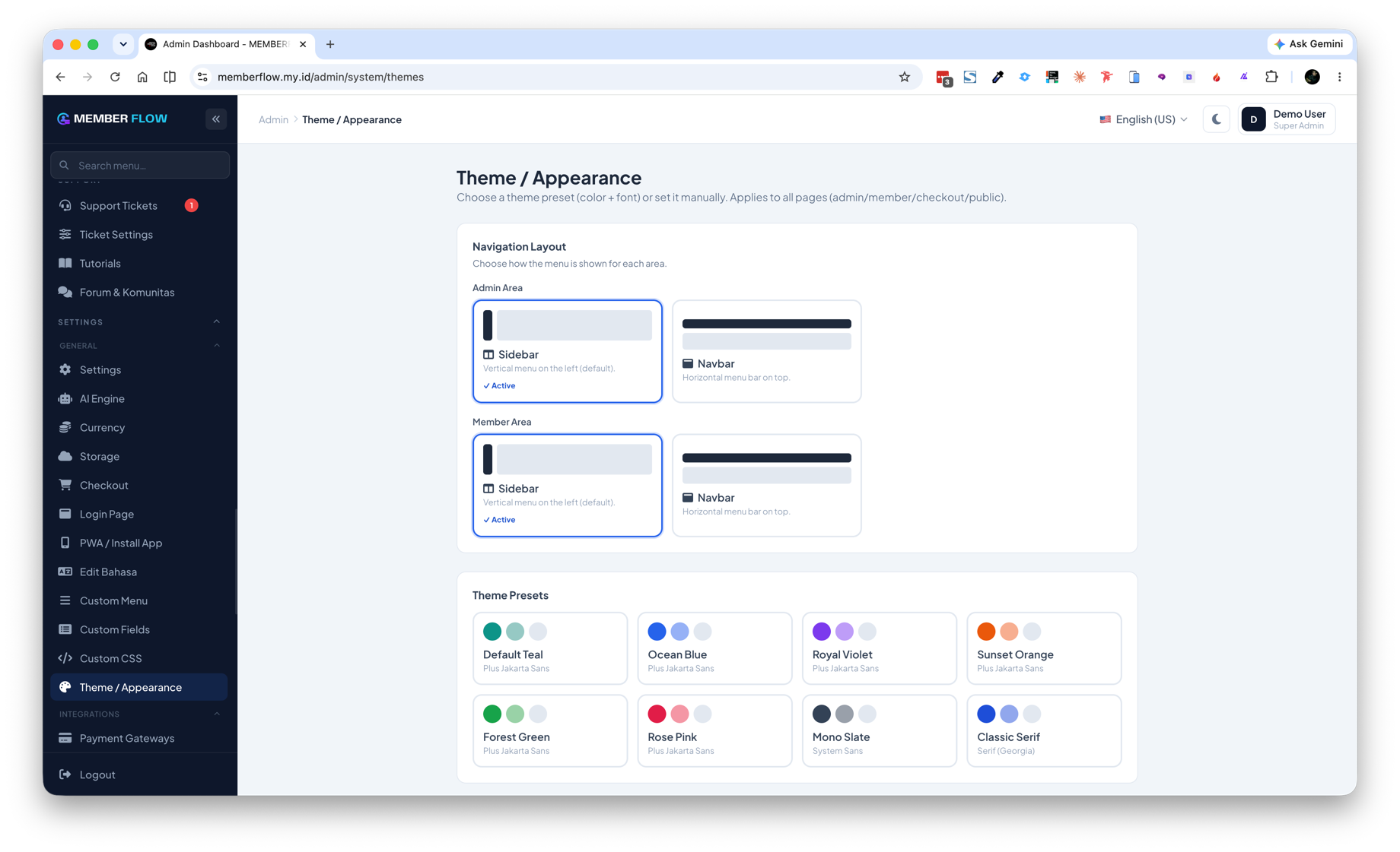 Tema & Custom CSS