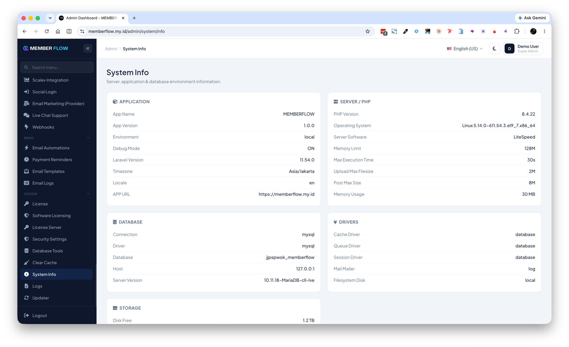 System Info & Logs